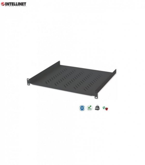 Półka do szafy 19&quot; Intellinet 400mm 1U perforowana, czarna