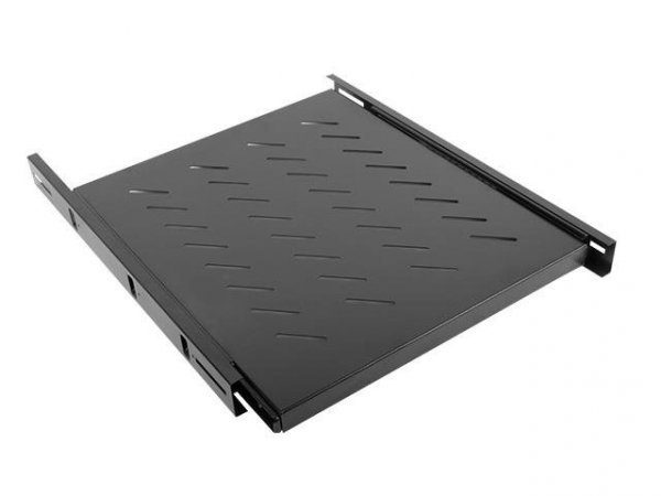 Półka do szaf wysuwana 19&quot; 800mm czarna Lanberg (1U 465X550mm udźwig do 18kg, montaż 4-punktowy)