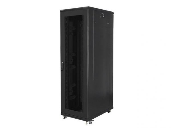 Szafa instalacyjna Rack stojąca 19&quot; 42U 800x1000 czarna drzwi perforowane Lanberg (flat pack)