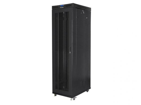 Szafa instalacyjna Rack stojąca 19&quot; 47U 800x1000 Drzwi Perforowane czarna Lanberg (flat pack) LCD