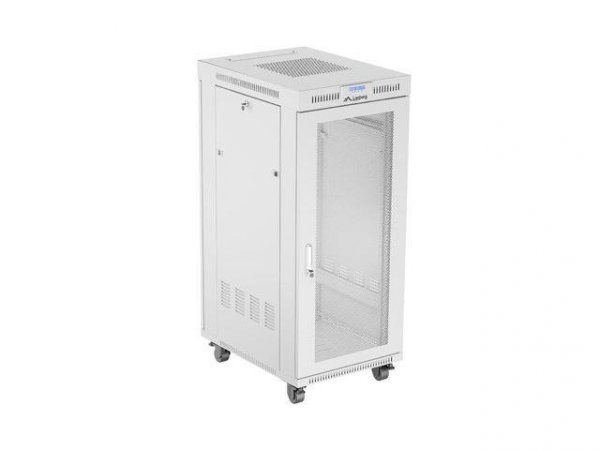 Szafa instalacyjna Rack stojąca 19&quot; 27U 600x800 szara drzwi perforowane LCD Lanberg (flat pack)