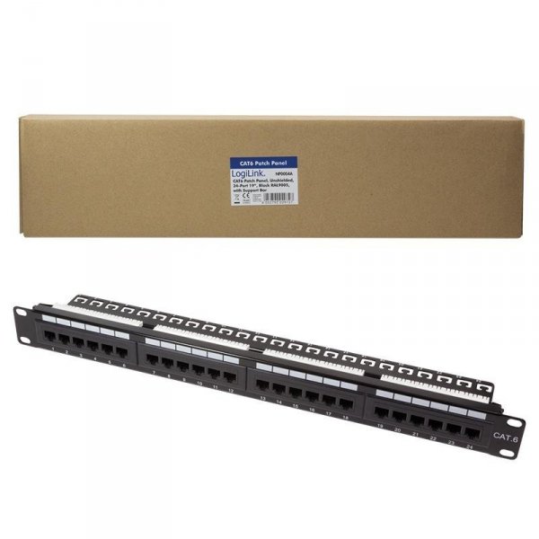 Patch panel LogiLink NP0004A 19&quot; 24x RJ45 kat.6 UTP