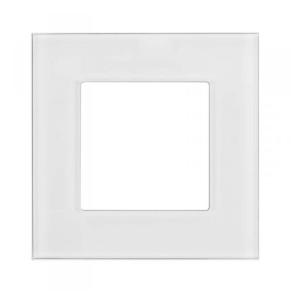 Ramka szklana Maclean MCE730W pojedyncza, biała, 86x86mm