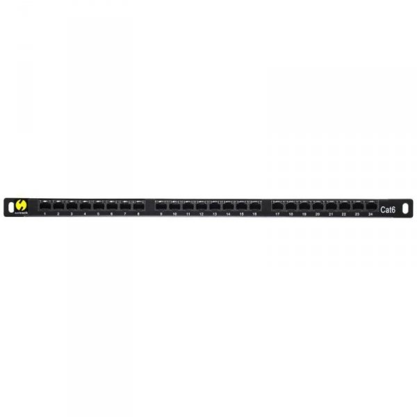 Patch panel 19&#039;&#039; Netrack 24-porty kat. 6 UTP, 0,5U z półką