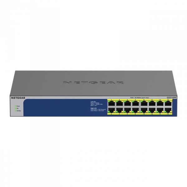 Switch niezarządzalny Netgear GS516PP 16x 10M/100M/1G PoE+ 260W