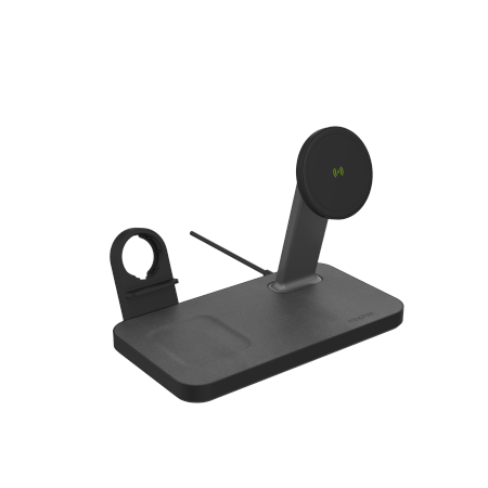 Mophie Snap+ 3w1 wireless charging stand - stojąca ładowarka bezprzewodowa do trzech urządzeń kompatybilna z MagSafe 15W (black)