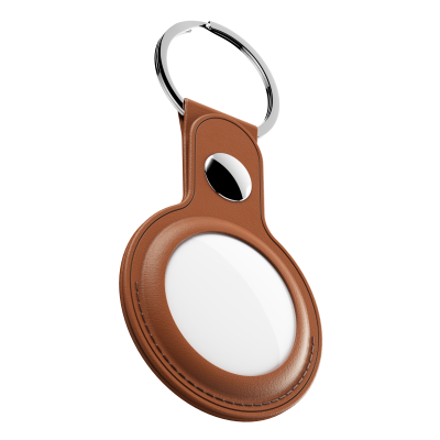 KeyBudz AirTag Keyring - skórzane etui ochronne do AirTag (tan)