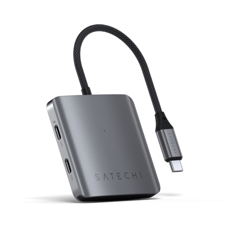 Satechi 4 Port USB-C Hub PD - aluminiowy hub USB-C (4x USB-C 10Gbps, w tym 1x 100W PD) (space gray)