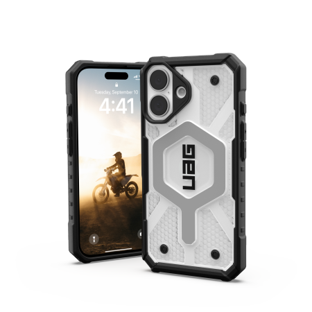 UAG Pathfinder Clear Magsafe - obudowa ochronna do iPhone 16 kompatybilna z MagSafe (ice/black)