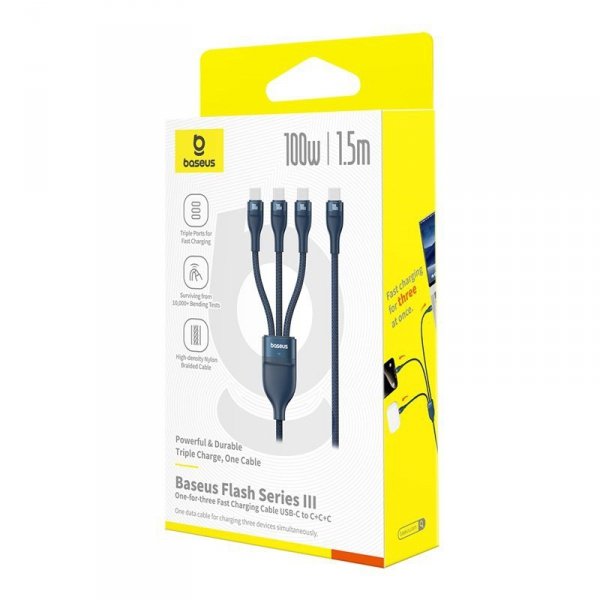 Kabel Baseus Flash Series 3 100W 1,5m (niebieski)