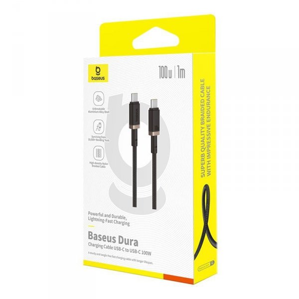 Kabel Baseus Dura Typ C-Typ C 100W 1m czarno-złoty