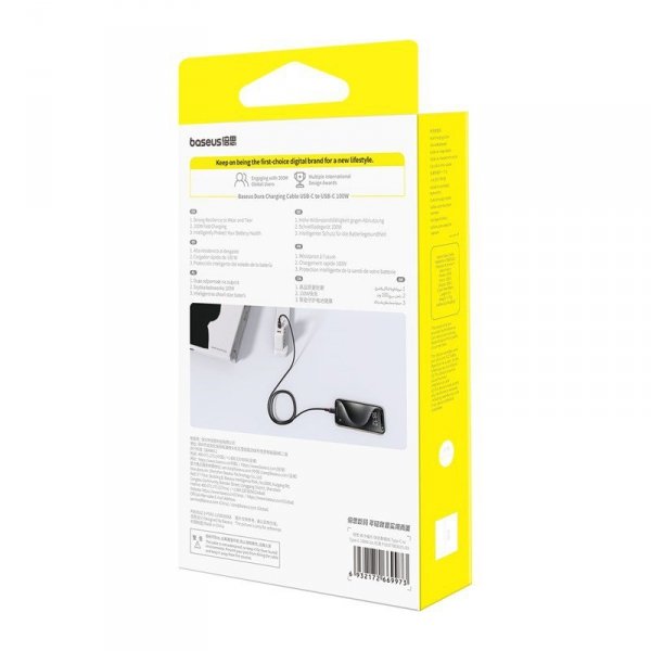 Kabel Baseus Dura Typ C-Typ C 100W 2m (czerwono-czarny)