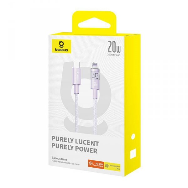 Kabel Baseus Gem USB C-IP 20W 2m (fioletowy)