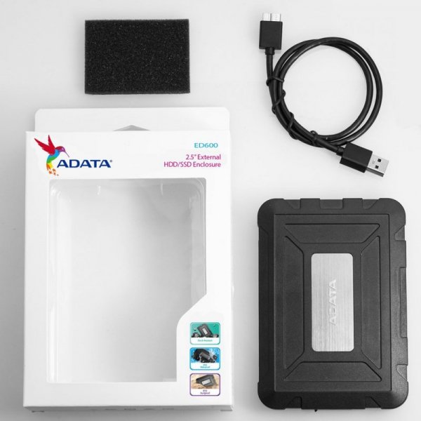 Kieszeń ADATA ED600 AED600-U31-CBK (2.5&quot;; USB 3.1; Tworzywo sztuczne; kolor czarny)
