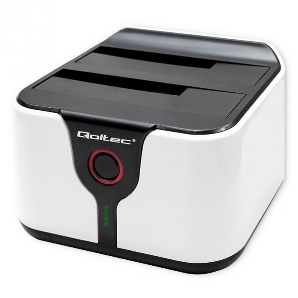 QOLTEC STACJA DOKUJĄCA DO DYSKÓW HDD SSD 2.5&quot; 3.5&quot; | SATA III | USB 3.0 | SUPER SPEED 5GB/S | Z FUNKCJĄ KLONOWANIA OFF