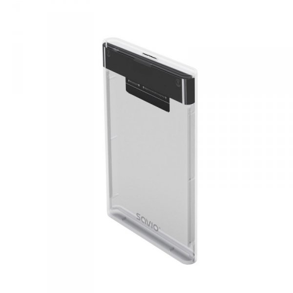 SAVIO ZEWNĘTRZNA OBUDOWA NA DYSK HDD/SDD 2,5&quot;, USB 3.0, TRANSPARENTNA, AK-66
