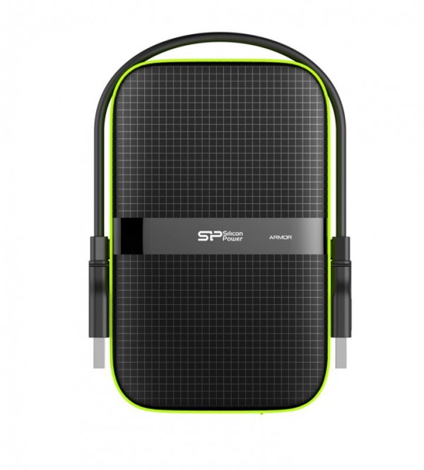 Dysk zewnętrzny HDD Silicon Power Armor A60 (2TB; 2.5&quot;; USB 3.2; 5400 obr/min; Green-Black; SP020TBPHDA60S3K)