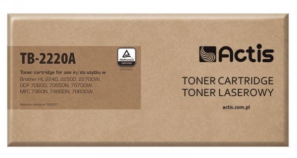 Actis TB-2220A Toner (zamiennik Brother TN-2220, TN2220; Standard; 2600 stron; czarny)