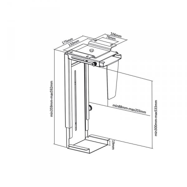 MACLEAN UCHWYT DO KOMPUTERA CZARNY MC-713B