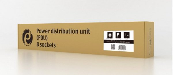 GEMBIRD LISTWA ZASILAJĄCA RACK 19&quot; PDU EG-PDU-014-F 1U, 16A, 8X FRANCUSKIE GNIAZDO, WTYK SCHUKO, KABEL 3M