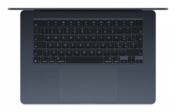 Apple MacBook Air 15,3&quot;Retina 500nit M4 chip with 10-core CPU + 10-core GPU 16GB SSD256 2xTB4 BLKB 1Y Midnight