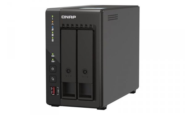 Qnap TS-253E-8G, Tower, 2 x 2.5&quot;/3.5&quot; SATA, Intel Celeron J6412 4C/4T, 8 GB DDR4 onboard not expandable, 2 x 2.5GbE, E