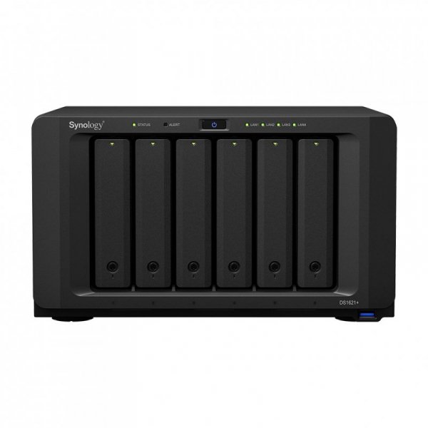 NAS Synology DS1621+; Tower; 6x (3.5”/2.5&quot; SATA HDD/SSD); AMD Ryzen V1500B, 4 GB DDR4 (max. 32GB),4 x 1GbE RJ-45