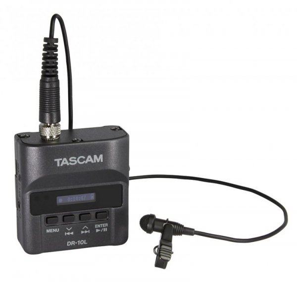 Tascam DR-10L - Cyfrowy rejestrator Tascam typu &quot;body-pack&quot; z mikrofonem lavalier (biały)