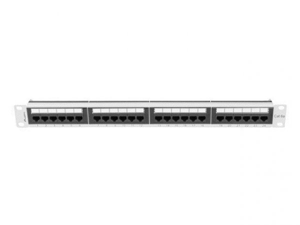 LANBERG PATCH PANEL 24 PORT 1U 19&quot; KAT.6A UTP SZARY PPUA-1024-S