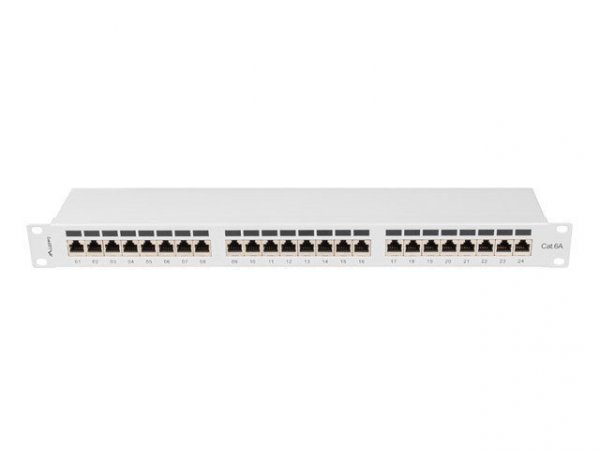 LANBERG PATCH PANEL 24 PORT 1U 19&quot; KAT.6A FTP SZARY PPSA-1024-S