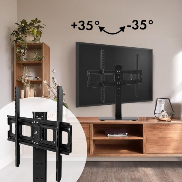 MACLEAN UNIWERSALNY STOJAK DO TV NA SZAFKĘ RTV PODSTAWKA, MAX. 40KG, MAX. VESA 600X400, DLA TV 32-75&quot; MC-386