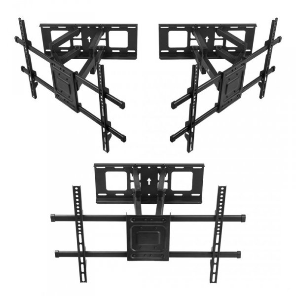 MACLEAN UCHWYT DO TV, MAX VESA 600X400, 32-85&quot;, 60KG, REG.KĄTA W PIONIE I POZIOMIE, PROFIL 65-390MM, CZARNY MC-789