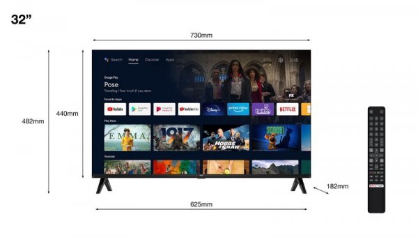 Telewizor TCL 32S5400AF LED 32&#039;&#039; Full HD Android Dolby Audio DVB-T2 Srebrny