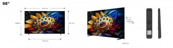 Telewizor TCL 98C655 QLED 98&quot; 4K Ultra HD 120Hz Google TV Dolby Vision IQ Titan