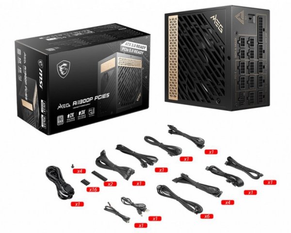 Zasilacz MSI MEG Ai1300P PCIE5 1300W 80+ Platinum ATX 3.1