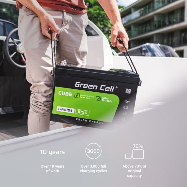 GREEN CELL AKUMULATOR LIFEPO4 CUBE 125AH 12V/12.8V 1600WH LFPGC12V125AH