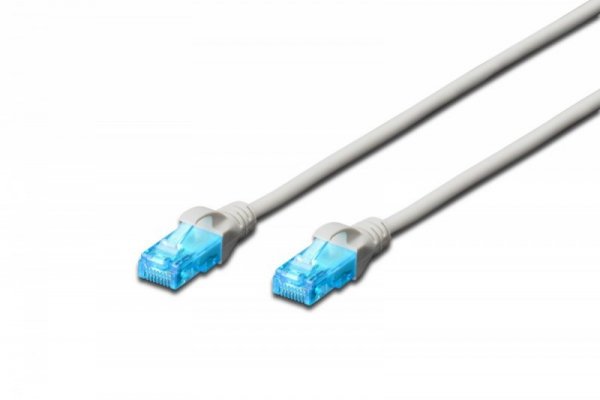 Digitus patch cord RJ45-RJ45, kat.5e, U/UTP, AWG 26/7, PVC, 0.25m, szary