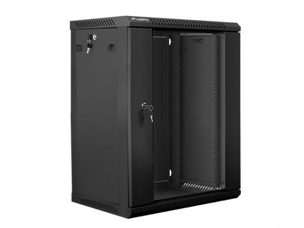 Lanberg Szafa instalacyjna wisząca 19&#039;&#039; 15U 600X450mm czarna (drzwi      szklane)