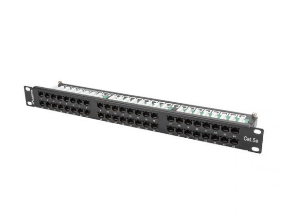 Lanberg Patch Panel 48 Port 1U Kat.5E czarny