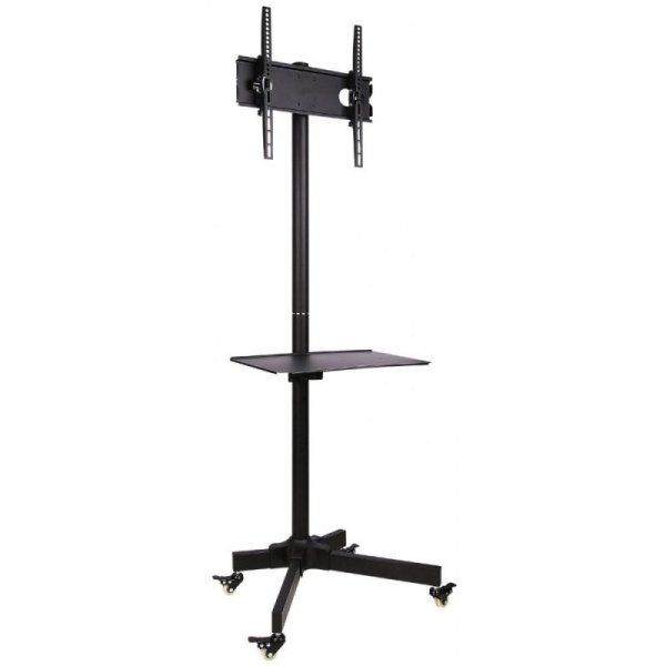 Techly Stojak mobilny LCD/LED 23-55cali regulowany z półką, czarny