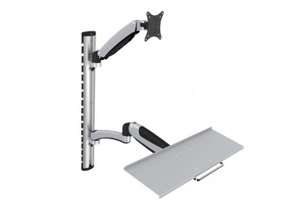 Digitus Ramię naścienne pojedyncze, 1xLCD + klawiatura, max. 27&quot;, max. 8kg, uchylno-obrotowe 360° (PIVOT)