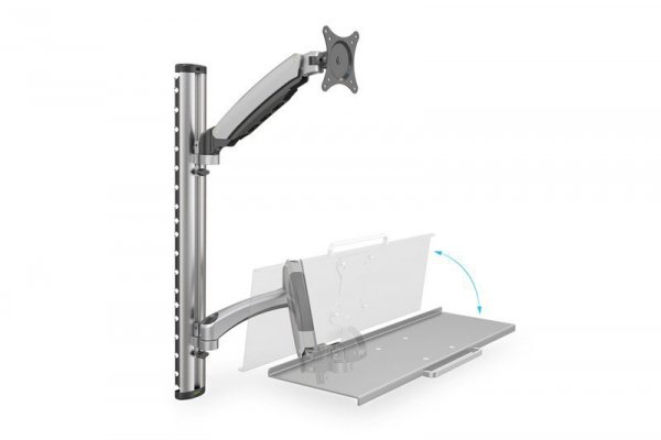 Digitus Ramię naścienne pojedyncze, 1xLCD + klawiatura, max. 27&quot;, max. 8kg, uchylno-obrotowe 360° (PIVOT)