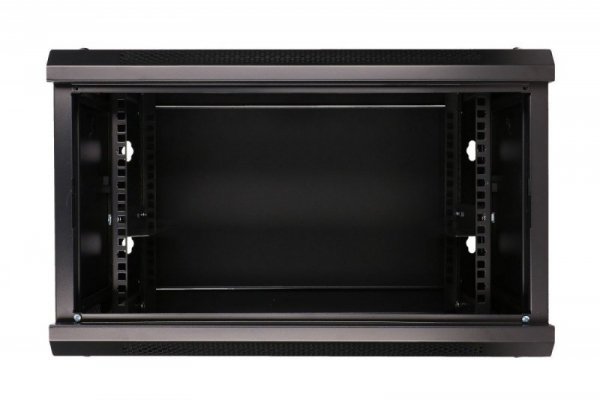 Extralink Szafka wisząca rack 6U 600x450 czarna szklane drzwi