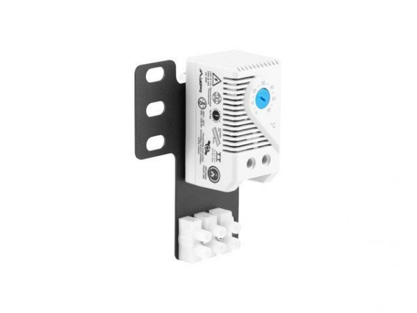 Lanberg Termostat zamykający AK-1505-S 10A Do szaf z uchem montażowym i kostką  elektryczną Szary