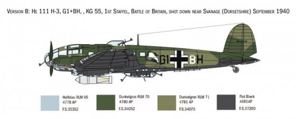 Italeri Model plastikowy Heinkel He 111H Battle of Britain 80th