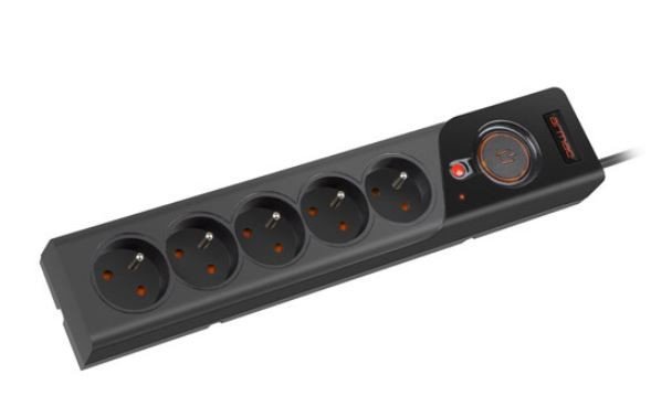 Armac Listwa zasilająca Z5 5m 5x230V 10A  Z5/50/CZ czarna