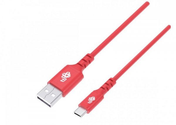 TB Kabel USB-USB C 1m silikonowy czerwony Quick Charge