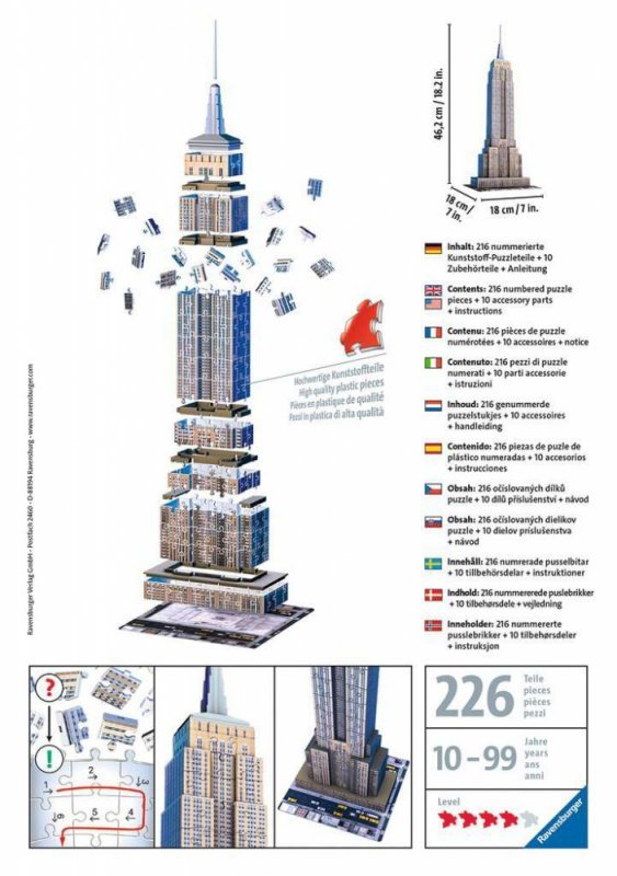Ravensburger Polska Puzzle 3D 216 elementów Empire State Building