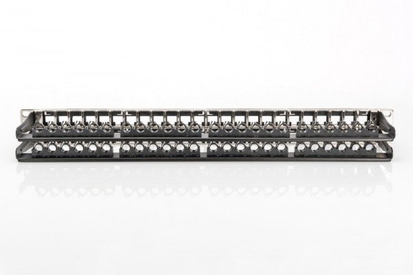 Digitus Modułowy panel krosowy (patch panel) o dużej gęstości połączeń, 19&quot; 48x keystone, ekranowany, 1U, Czarny