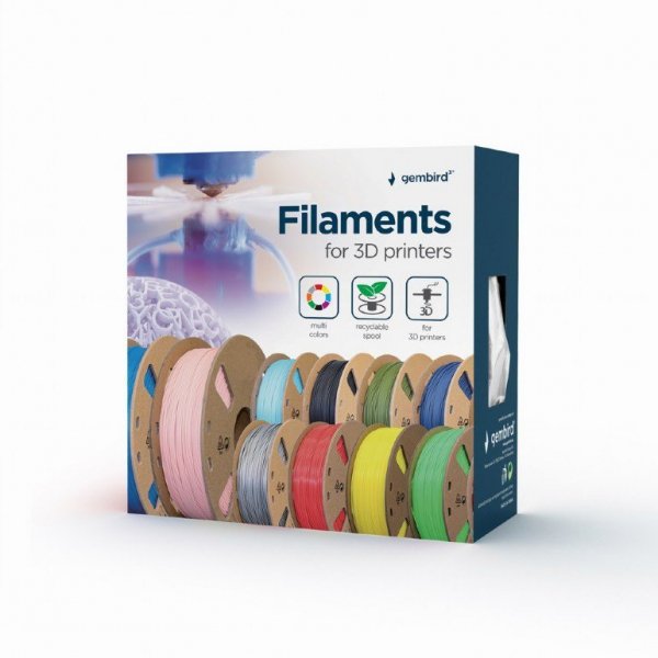 Gembird Filament drukarki 3D PLA/1.75mm/niebieski fluorescencyjny